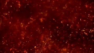 Kabarcıkların kaotik hareket ile soyut kanlı-kırmızı arka plan. Top ların dönüşü, soyut moleküler brownian hareketi.