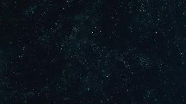 Karanlık uzay arka plan uzay tozu, bokeh kabarcıklar ve nokta dolu, dönen, rüzgar tarafından üflenen gibi dönen.