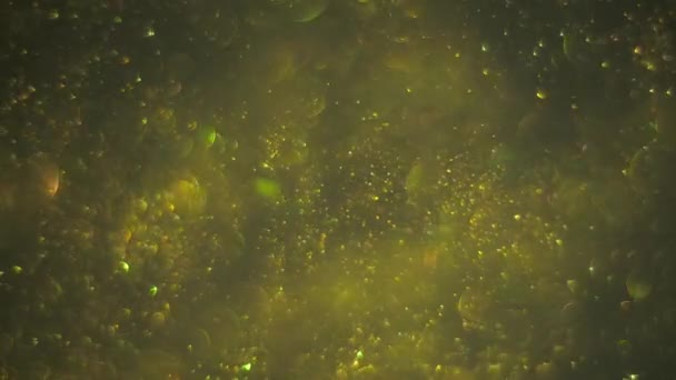 Abstract green background with chaotical motion of bubbles. Balls rotation, abstract molecular brownian motion. — Stock Video