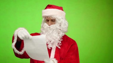 Noel Baba çocuklar yeşil ekran krom anahtar harfleri okuma