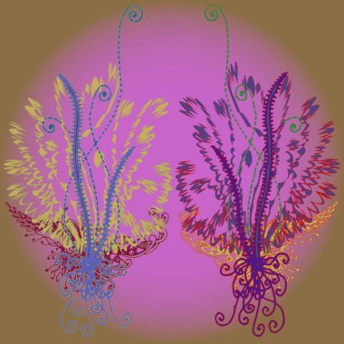 Yeni tasarım çalışmaları için el yapımı doodle ile soyut desen.