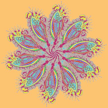 Stil zentangle yeni simetrik mandala doodle ile sanat esin kaynağı oldu. Duvar kağıdı, desen dolgularını, web sayfaları, yüzey dokuları için dekoratif nesne-ebilmek var olmak kullanılmış.