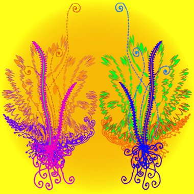 Yeni tasarım çalışmaları için el yapımı doodle ile soyut desen.