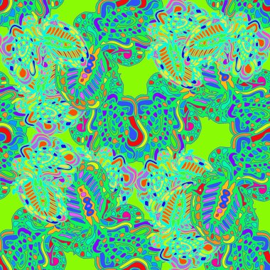 Çizgi film handdrawn el yapımı ve dikiş karalamalar seamless modeli. 