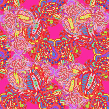 Çizgi film handdrawn el yapımı ve dikiş karalamalar seamless modeli. 