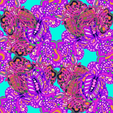 Çizgi film handdrawn el yapımı ve dikiş karalamalar seamless modeli. 