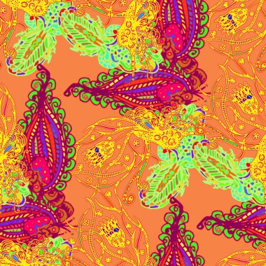 Çizgi film handdrawn el yapımı ve dikiş karalamalar seamless modeli. 