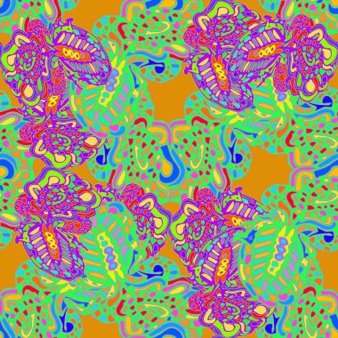 Çizgi film handdrawn el yapımı ve dikiş karalamalar seamless modeli. 