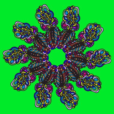 Stil zentangle yeni simetrik mandala doodle ile sanat esin kaynağı oldu. Duvar kağıdı, desen dolgularını, web sayfaları, yüzey dokuları için dekoratif nesne-ebilmek var olmak kullanılmış.