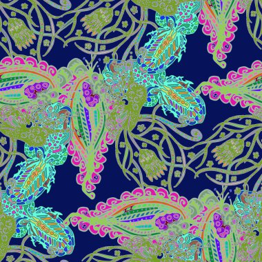 Çizgi film handdrawn el yapımı ve dikiş karalamalar seamless modeli. 