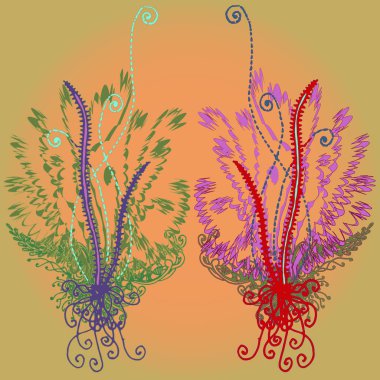 Yeni tasarım çalışmaları için el yapımı doodle ile soyut desen.