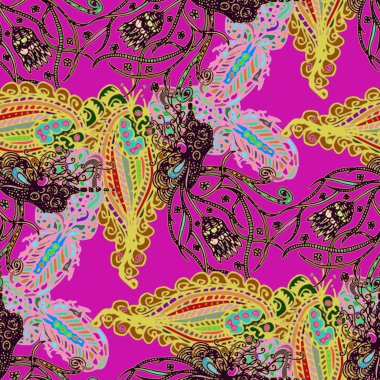 Çizgi film handdrawn el yapımı ve dikiş karalamalar seamless modeli. 