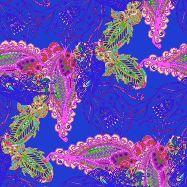 Çizgi film handdrawn el yapımı ve dikiş karalamalar seamless modeli. 