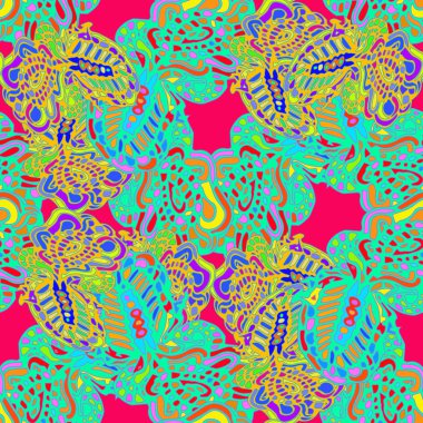 Çizgi film handdrawn el yapımı ve dikiş karalamalar seamless modeli. 