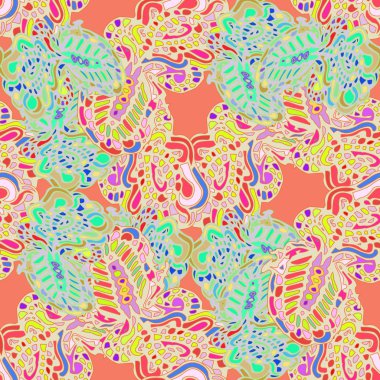 Çizgi film handdrawn el yapımı ve dikiş karalamalar seamless modeli. 