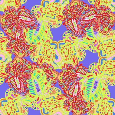 Çizgi film handdrawn el yapımı ve dikiş karalamalar seamless modeli. 