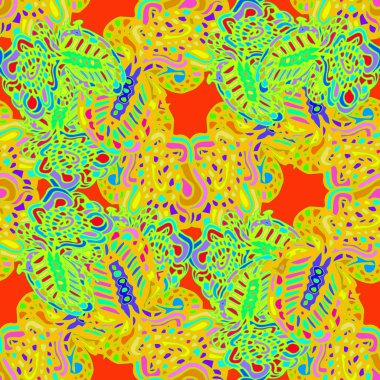 Çizgi film handdrawn el yapımı ve dikiş karalamalar seamless modeli. 