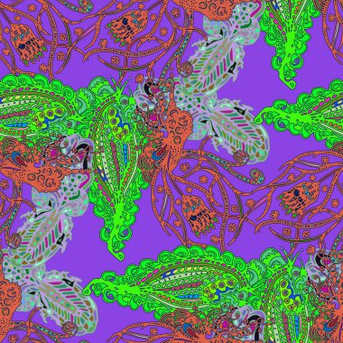 Çizgi film handdrawn el yapımı ve dikiş karalamalar seamless modeli. 