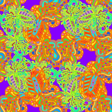 Çizgi film handdrawn el yapımı ve dikiş karalamalar seamless modeli. 