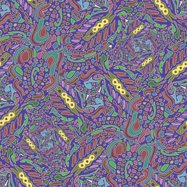 Zentangle arka plan çok renkli kaos seamless modeli örgü