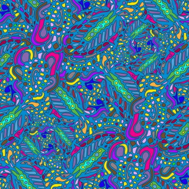 Zentangle arka plan çok renkli kaos seamless modeli örgü