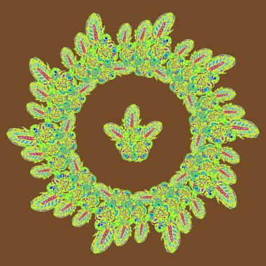 Stil zentangle yeni simetrik mandala sanat doodle ile esinlenerek.. 