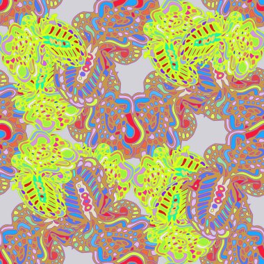 Çizgi film handdrawn el yapımı ve dikiş karalamalar seamless modeli. 