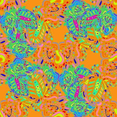 Çizgi film handdrawn el yapımı ve dikiş karalamalar seamless modeli. 