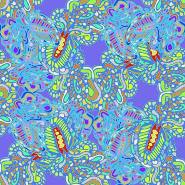 Çizgi film handdrawn el yapımı ve dikiş karalamalar seamless modeli. 