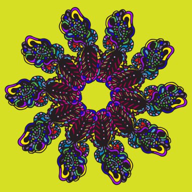 Stil zentangle yeni simetrik mandala doodle ile sanat esin kaynağı oldu. Duvar kağıdı, desen dolgularını, web sayfaları, yüzey dokuları için dekoratif nesne-ebilmek var olmak kullanılmış.