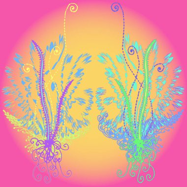 Yeni tasarım çalışmaları için el yapımı doodle ile soyut desen.