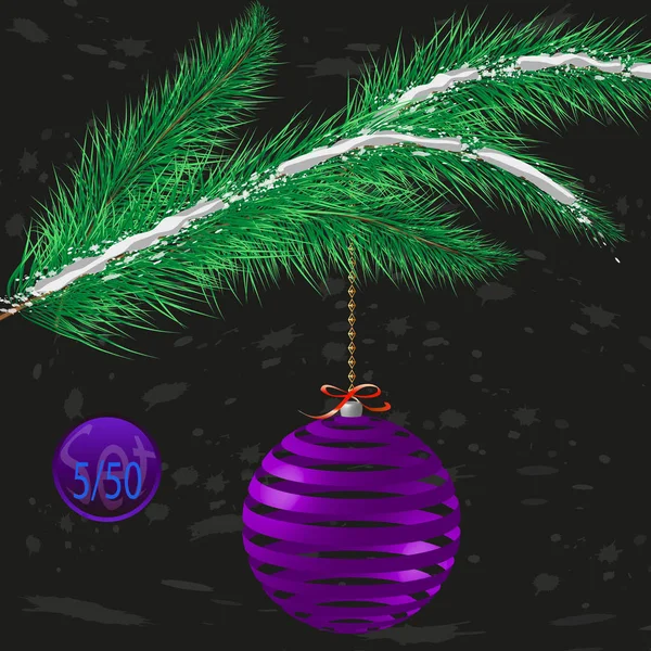 Decoração Bugiganga Árvore Natal Com Ornamento Ilustração Vetorial — Vetor de Stock