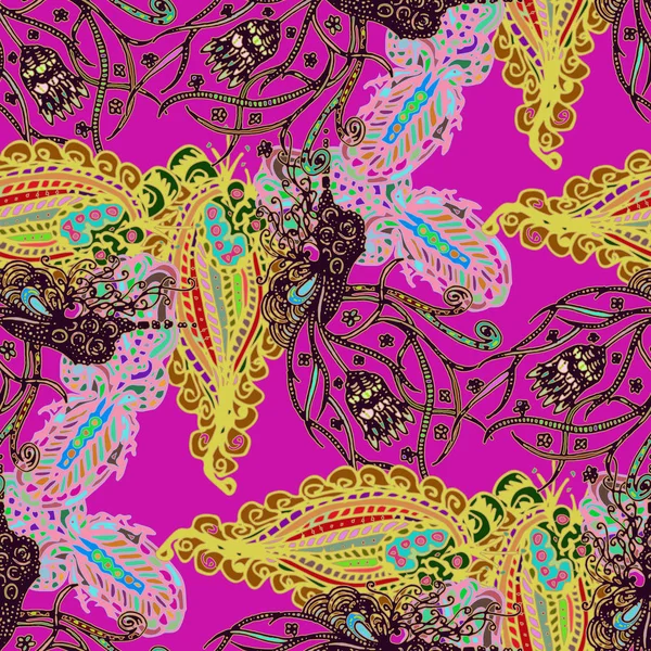 Çizgi film handdrawn el yapımı ve dikiş karalamalar seamless modeli. 