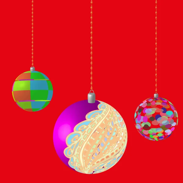 Julgran Dekoration Med Ornament Grannlåt Vektorillustration — Stock vektor