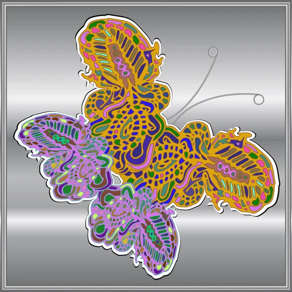 Каракулі Метелик Новий Дизайн Натхненний Мистецтвом — стоковий вектор