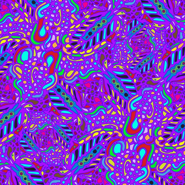 Zentangle Weben Abstrakten Hintergrund Multicolor Chaos Nahtlose Muster — Stockvektor