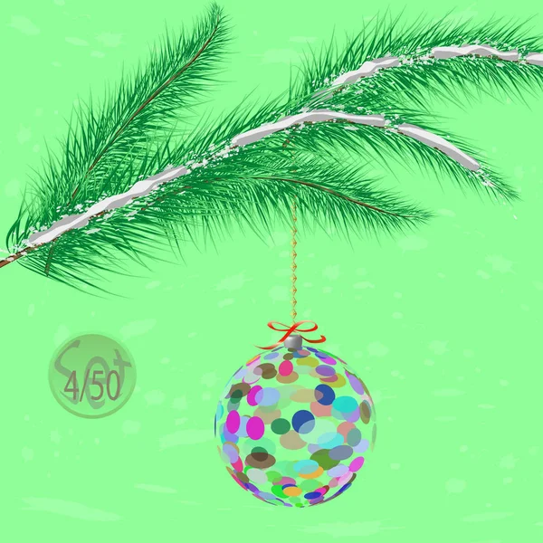 Decoração Bugiganga Árvore Natal Com Ornamento Ilustração Vetorial —  Vetores de Stock