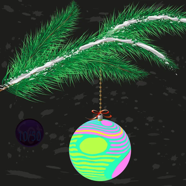 Décoration Boule Arbre Noël Avec Ornement Illustration Vectorielle — Image vectorielle