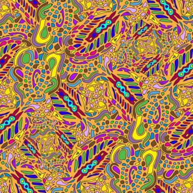 Zentangle arka plan çok renkli kaos seamless modeli örgü