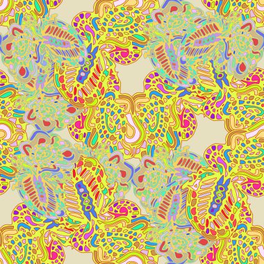 Çizgi film handdrawn el yapımı ve dikiş karalamalar seamless modeli. 