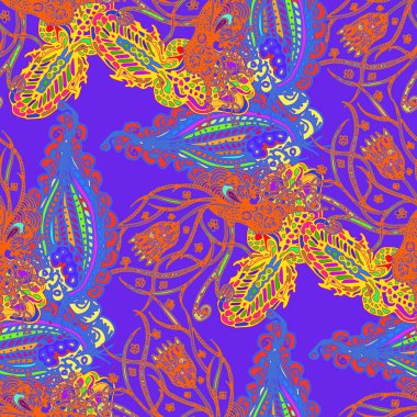 Çizgi film handdrawn el yapımı ve dikiş karalamalar seamless modeli. 