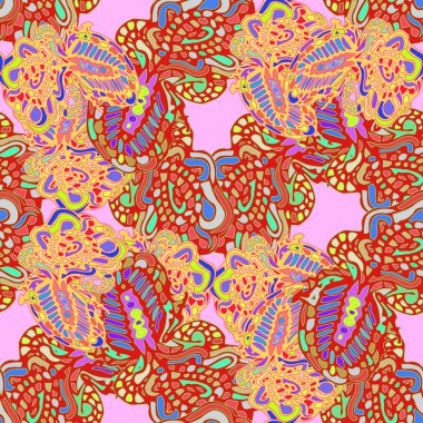 Çizgi film handdrawn el yapımı ve dikiş karalamalar seamless modeli. 