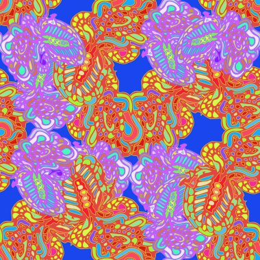 Çizgi film handdrawn el yapımı ve dikiş karalamalar seamless modeli. 