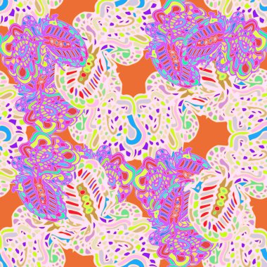 Çizgi film handdrawn el yapımı ve dikiş karalamalar seamless modeli. 