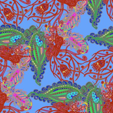 Çizgi film handdrawn el yapımı ve dikiş karalamalar seamless modeli. 