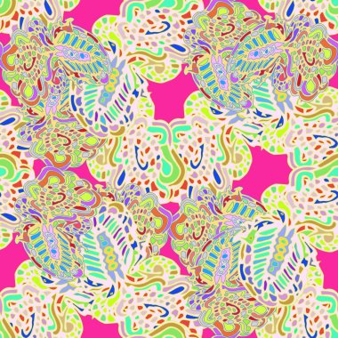 Çizgi film handdrawn el yapımı ve dikiş karalamalar seamless modeli. 