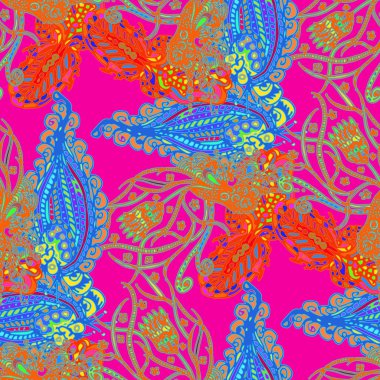 Çizgi film handdrawn el yapımı ve dikiş karalamalar seamless modeli. 