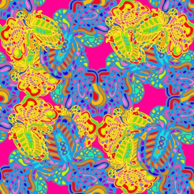 Çizgi film handdrawn el yapımı ve dikiş karalamalar seamless modeli. 