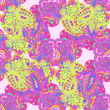 Çizgi film handdrawn el yapımı ve dikiş karalamalar seamless modeli. 