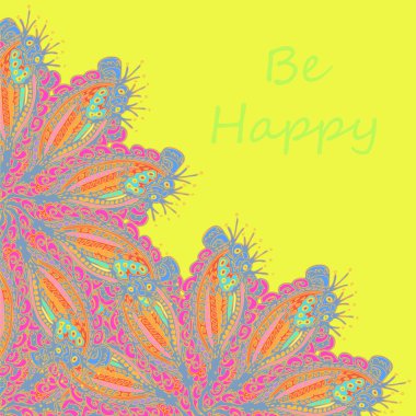 Soyut zentangle sanat oyma kart tasarımı doodle ile parlak renklerde ilham.